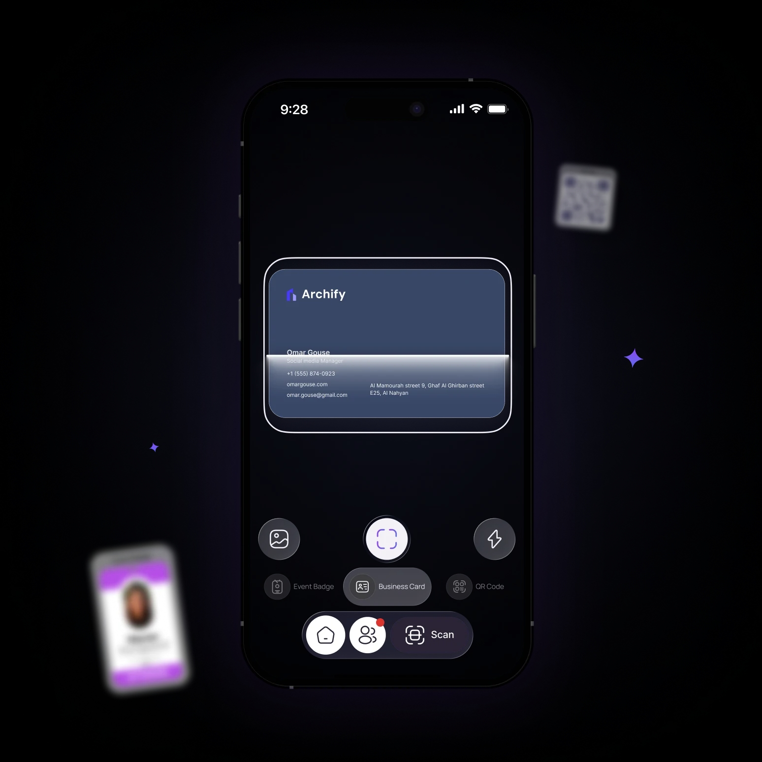 Digital Business Cards Phone Mockup