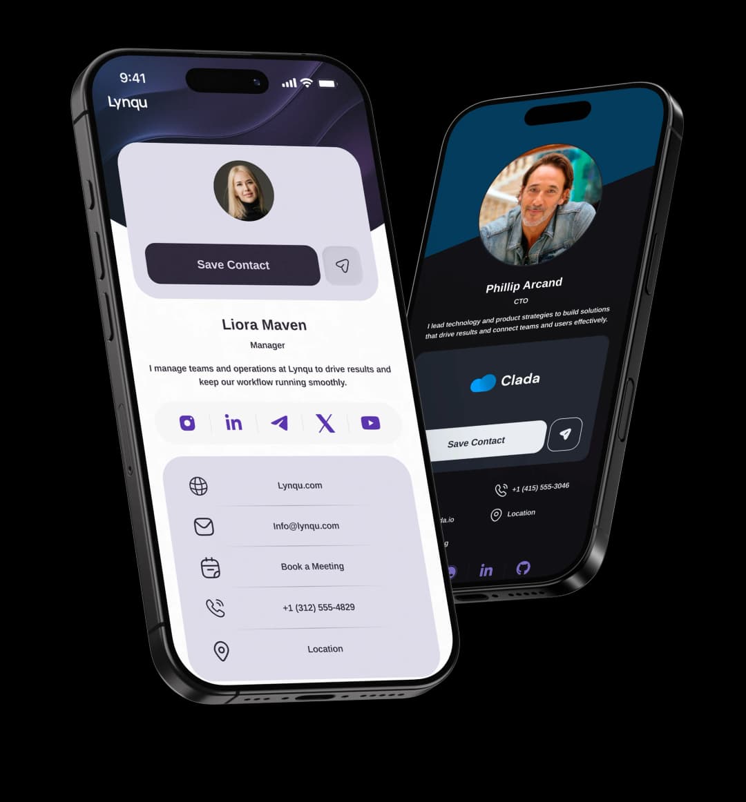 Digital business card preview