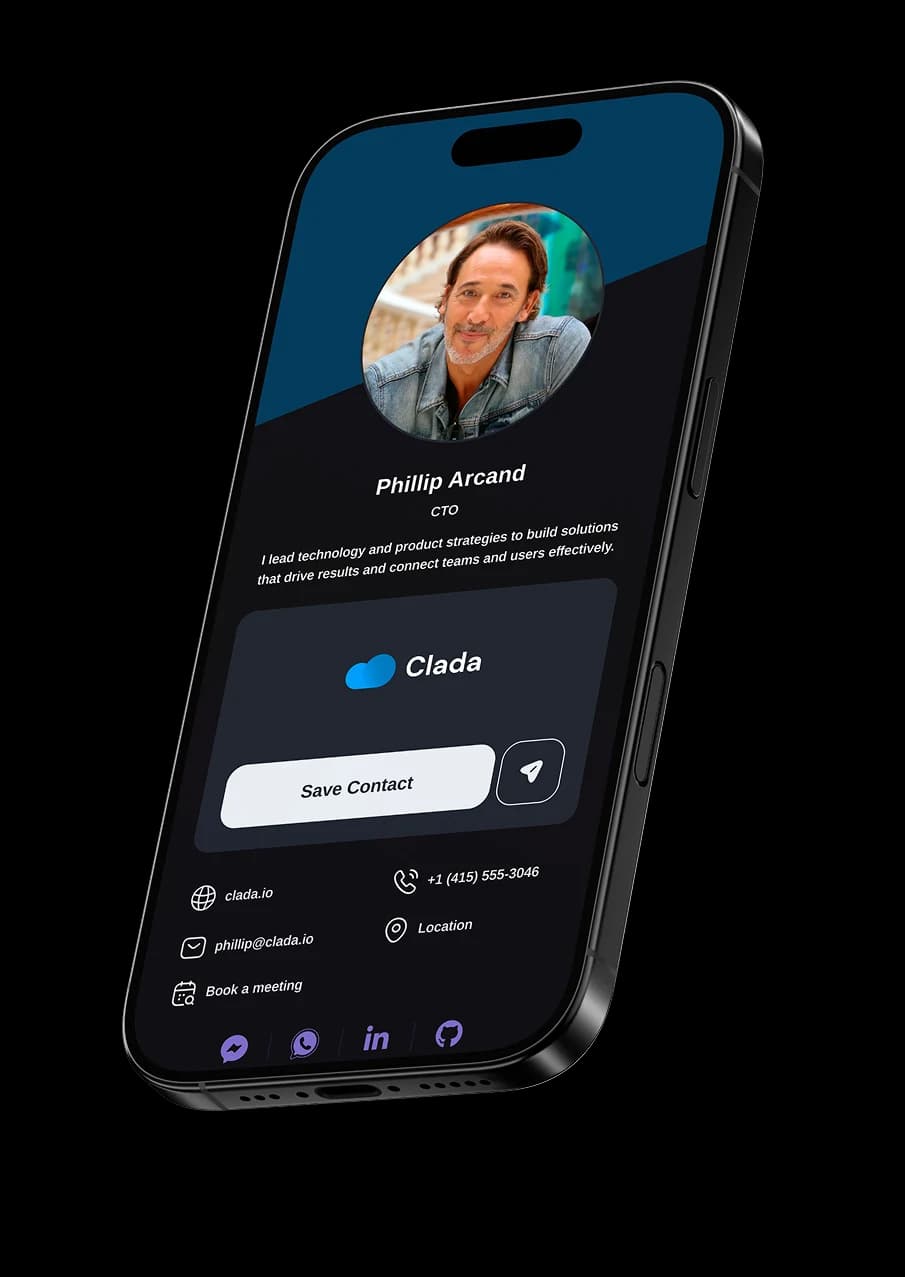 Digital Business Cards Phone Mockup